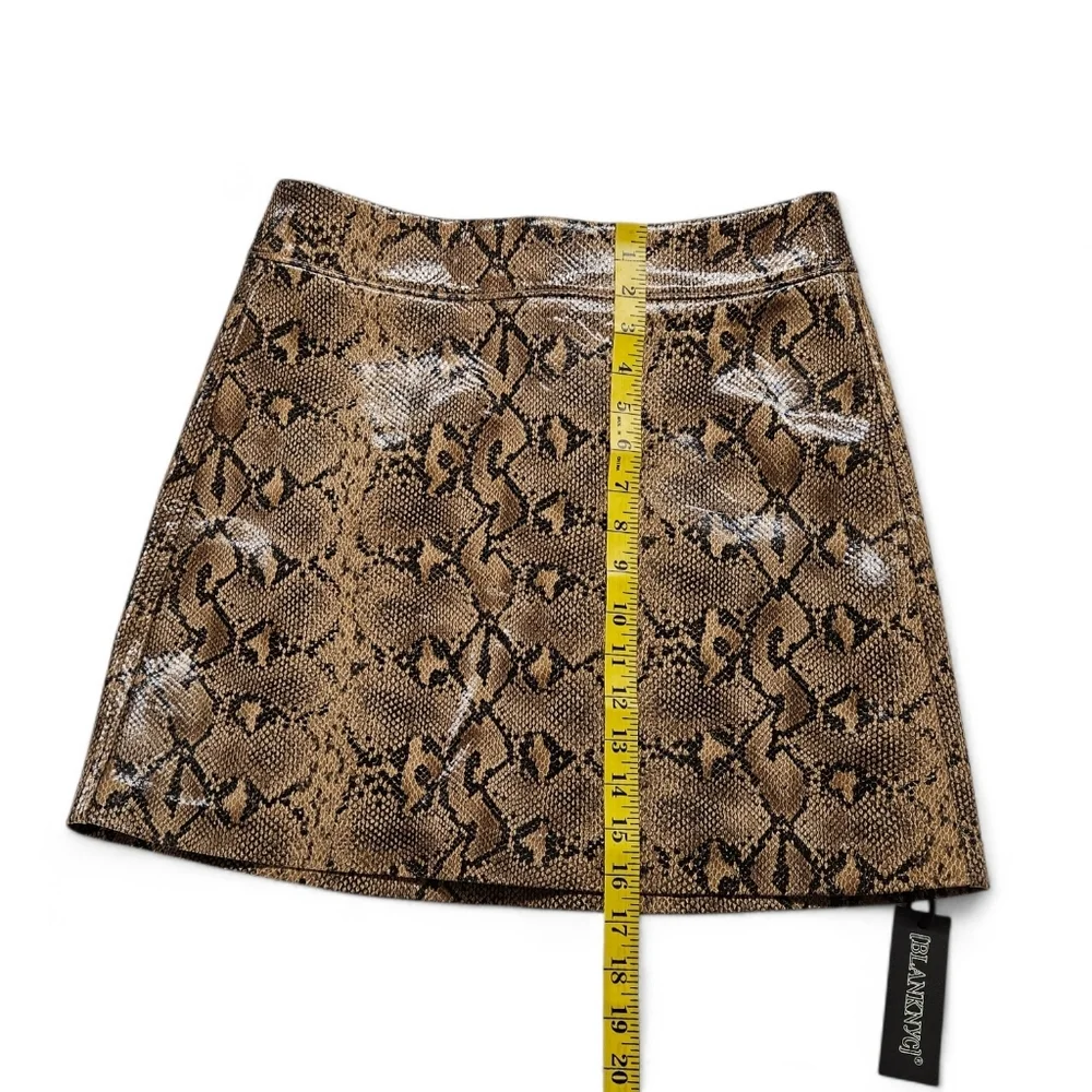 BlankNYC Anaconda Snakeskin Faux Leather Skirt In Brown And Black Sz 27 NWT